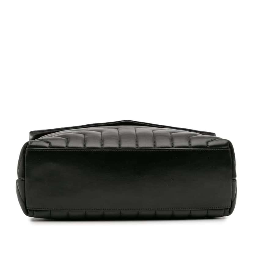 Saint Laurent Medium Chevron Leather Monogram LouLou Shoulder Bag Black Leather Good condition - Inside View