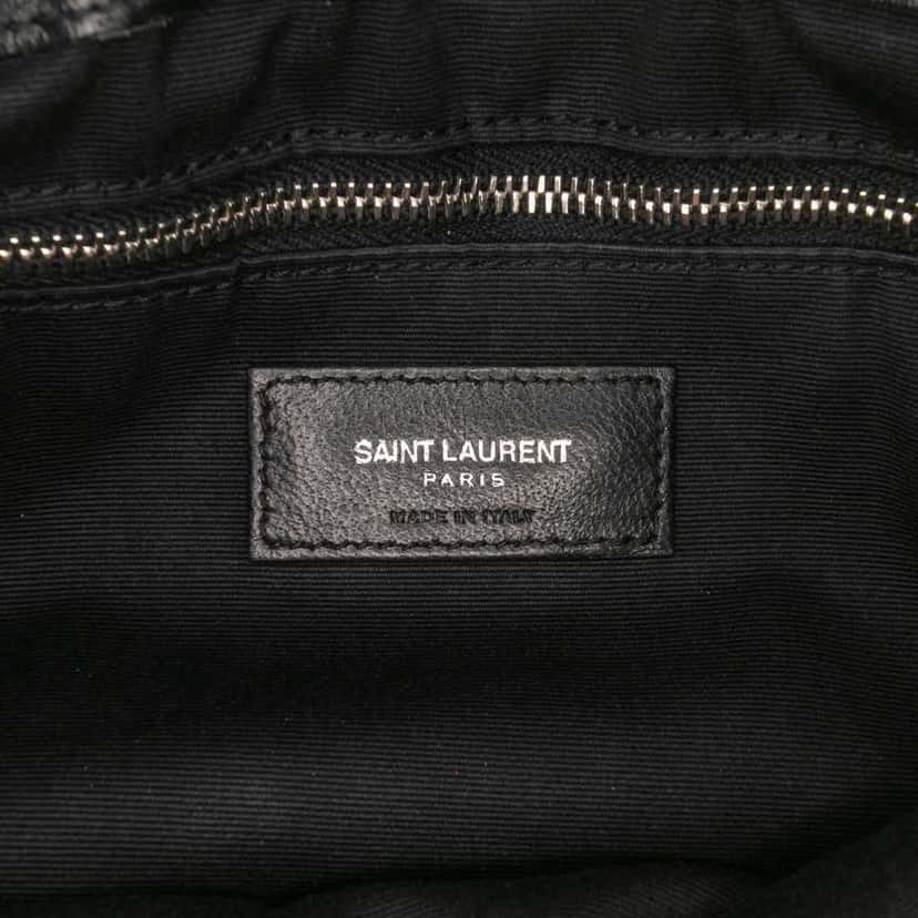 Saint Laurent Medium Chevron Leather Monogram LouLou Shoulder Bag Black Leather Good condition - Box View