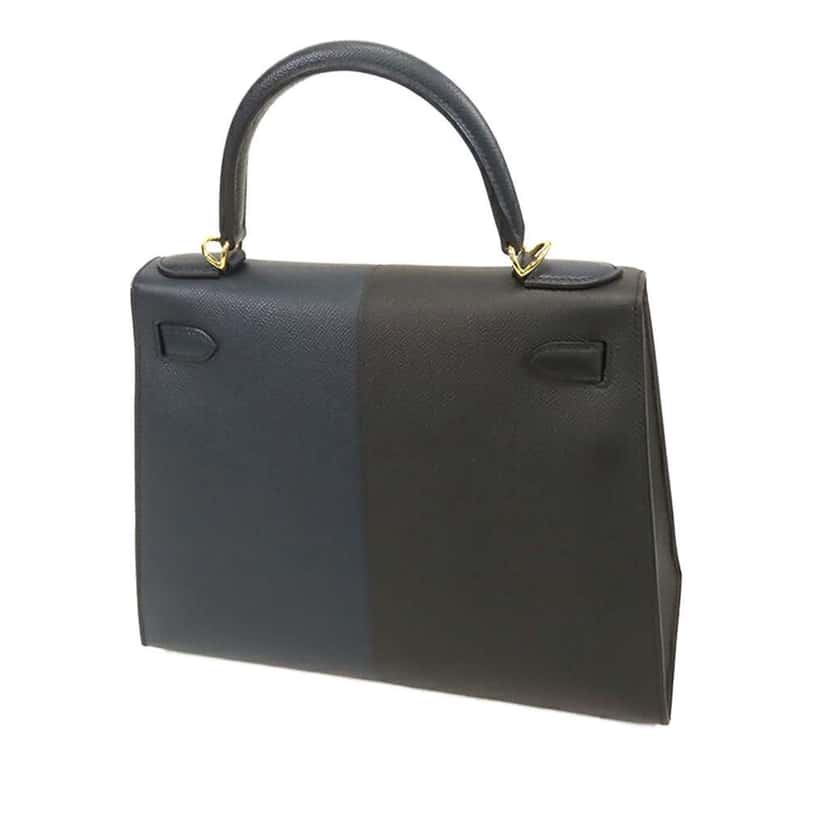 Hermès Tricolor Epsom Kelly II Casaque Sellier 28 Black Leather Good condition - Back View