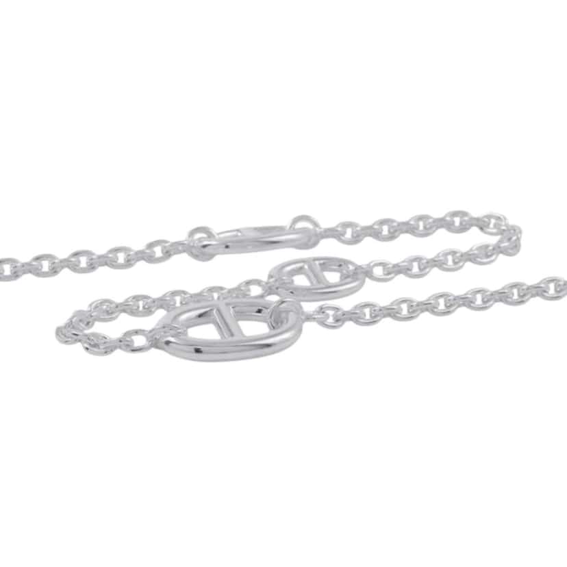 Hermès Sterling Silver Farandole Long Necklace 120 Silver Silver Good condition - Back View
