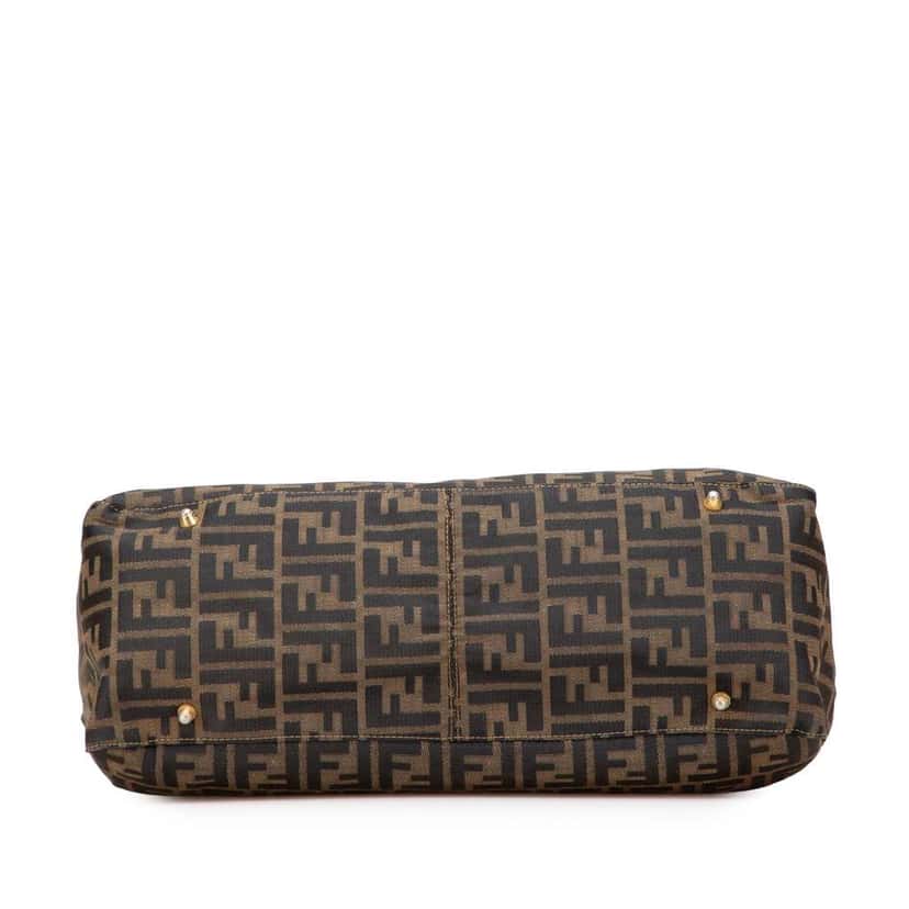Fendi Large Zucca Canvas Twins Tote Brown Canvas Good condition - Inside View