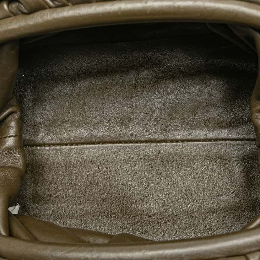 Bottega Veneta Lambskin The Mini Pouch Crossbody Brown Leather Fair condition - Model View