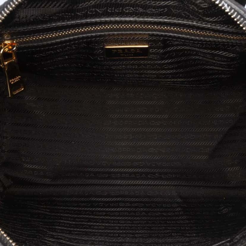 Prada Saffiano Lux Convertible Bowler Bag Black Leather Good condition - Model View