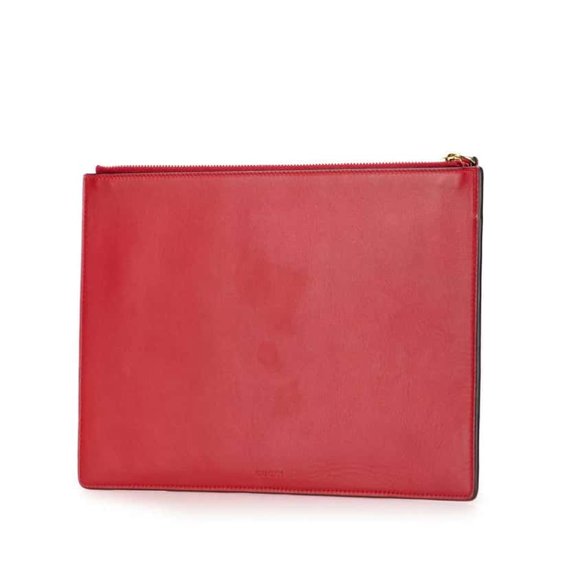 Gucci GG Supreme Bosco Clutch Brown Canvas Good condition - Back View