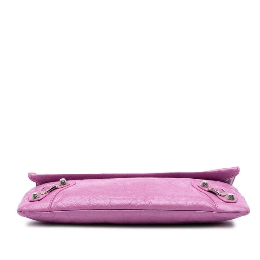 Balenciaga Lambskin Motocross Giant 12 Envelope Clutch Pink Leather Good condition - Inside View