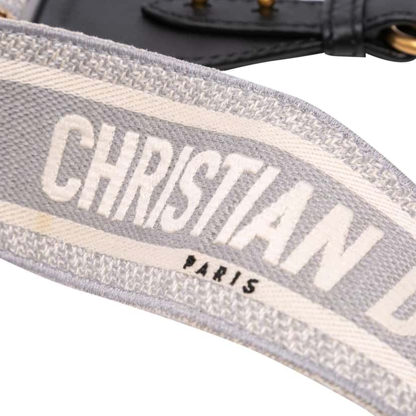 Dior Embroidered Canvas Logo Bag Strap Grey Canvas Very good condition - Back View