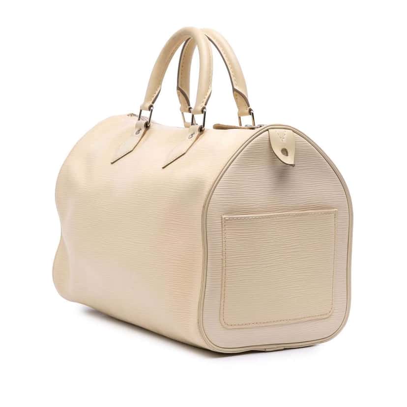 Louis Vuitton Epi Speedy 35 White Leather Good condition - Back View