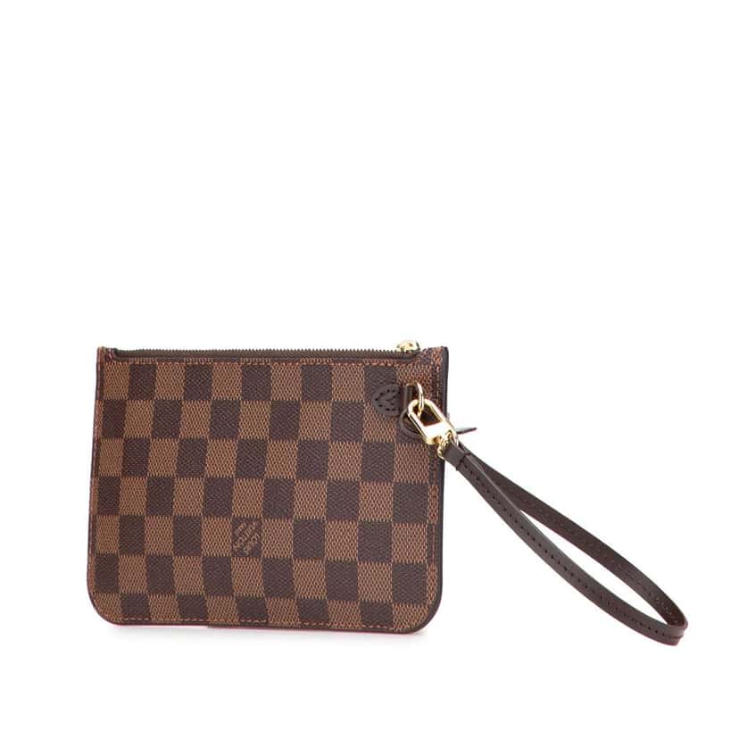 Louis Vuitton Damier Ebene Neverfull PM Pouch Brown Canvas Good condition - Back View