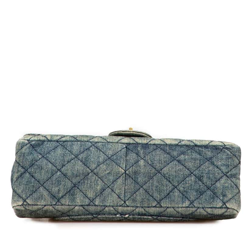 Chanel Reissue 2.55 Quilted Denim Double Flap 226 Blue Denim Good condition - Inside View