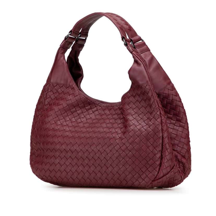 Bottega Veneta Small Nappa Intrecciato Campana Hobo Red Leather Good condition - Back View