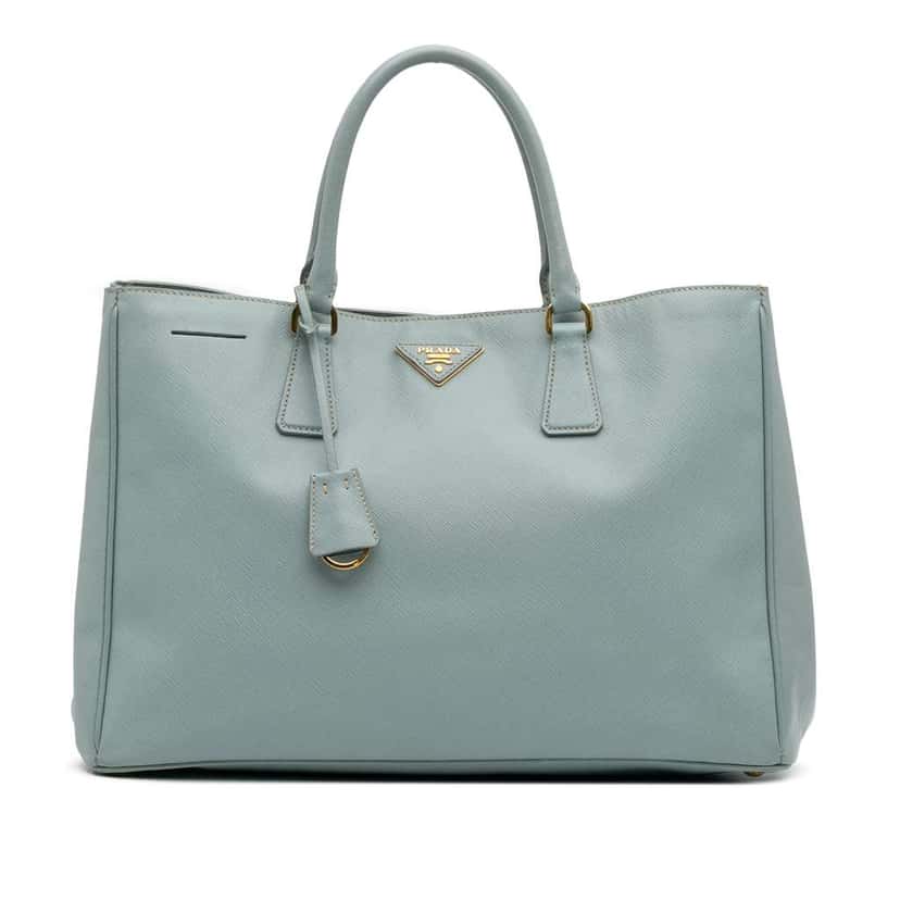 Prada Large Saffiano Lux Galleria Tote Blue Leather Good condition - Front View