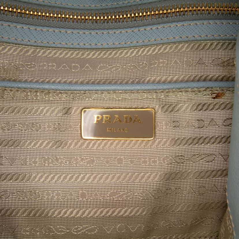 Prada Large Saffiano Lux Galleria Tote Blue Leather Good condition - Box View