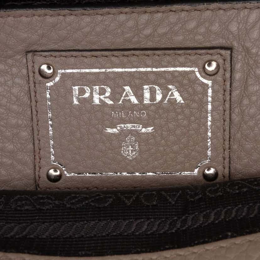 Prada Vitello Phenix Open Convertible Tote Brown Leather Good condition - Box View