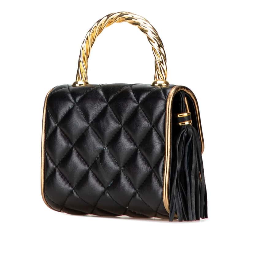 Givenchy Mini Quilted Leather Top Handle Bag Black Leather Good condition - Back View