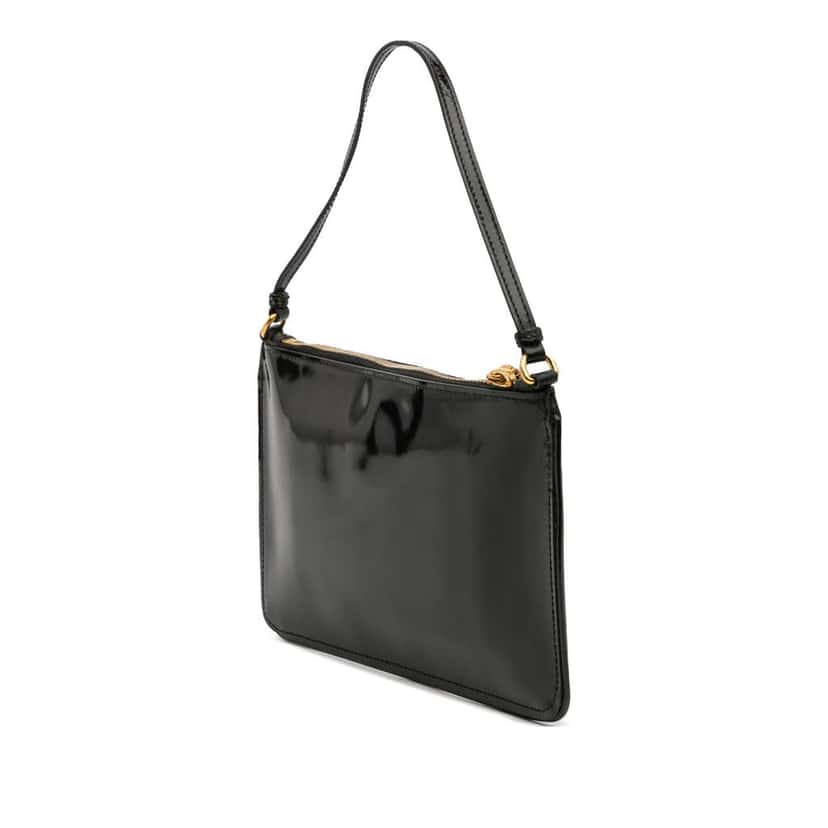 Prada Spazzolato Bow Pochette Black Leather Good condition - Back View