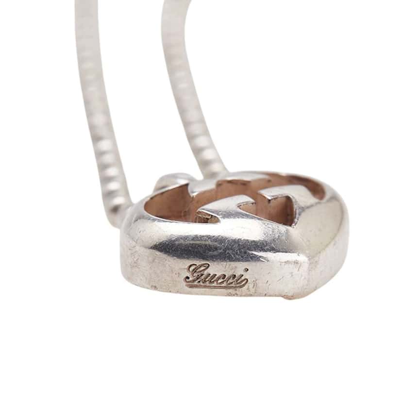 Gucci Sterling Silver and Opal Love Britt Pendant Necklace Silver Silver Good condition - Inside View