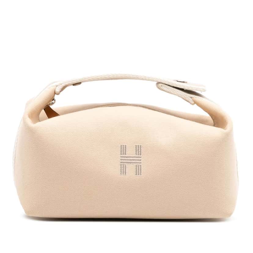 Hermès Small Canvas Bride A Brac Case Brown Canvas Good condition - Front View