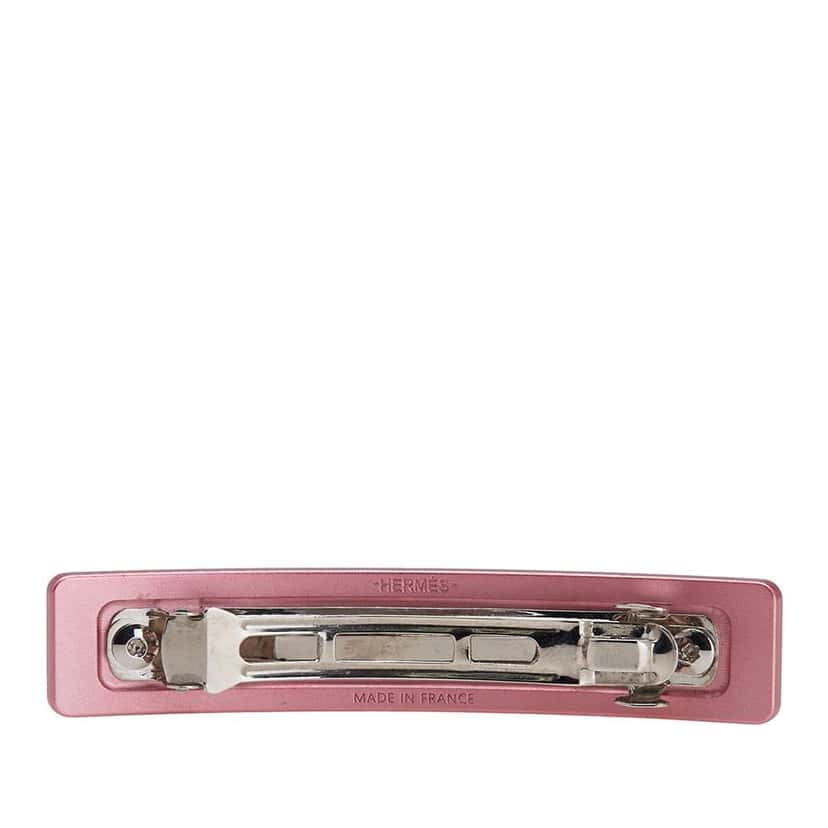 Hermès Aluminum Caprice PM Hair Clip Pink Metal Good condition - Back View