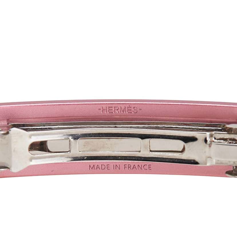 Hermès Aluminum Caprice PM Hair Clip Pink Metal Good condition - Inside View