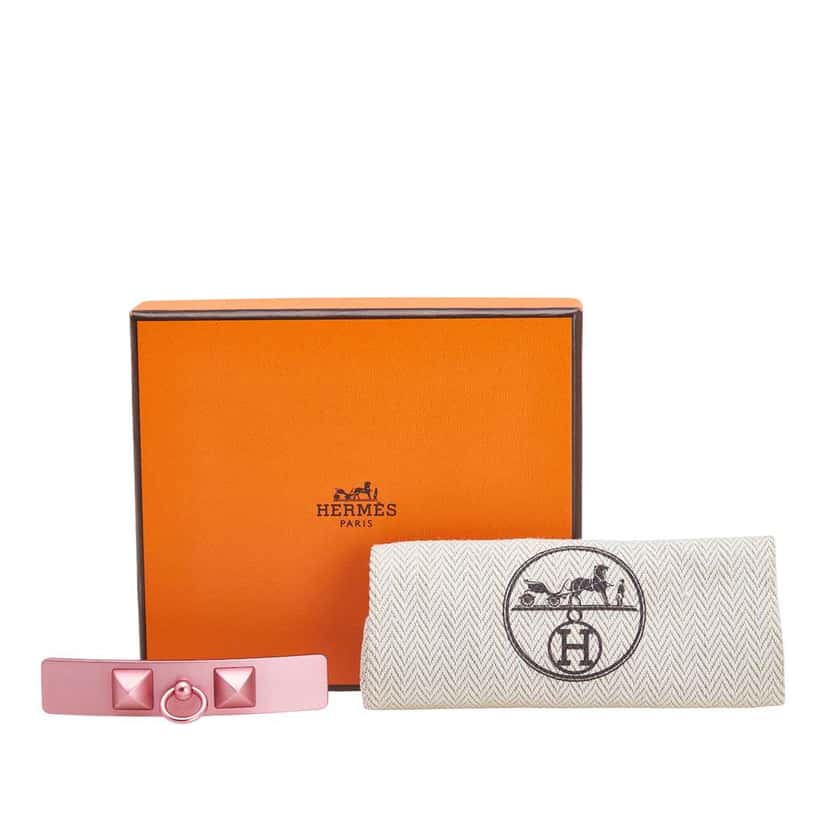 Hermès Aluminum Caprice PM Hair Clip Pink Metal Good condition - Model View