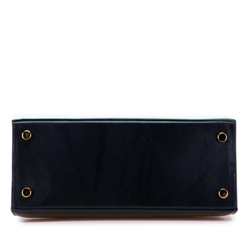 Salvatore Ferragamo Leather Vara Bow Satchel Blue Leather Good condition - Inside View
