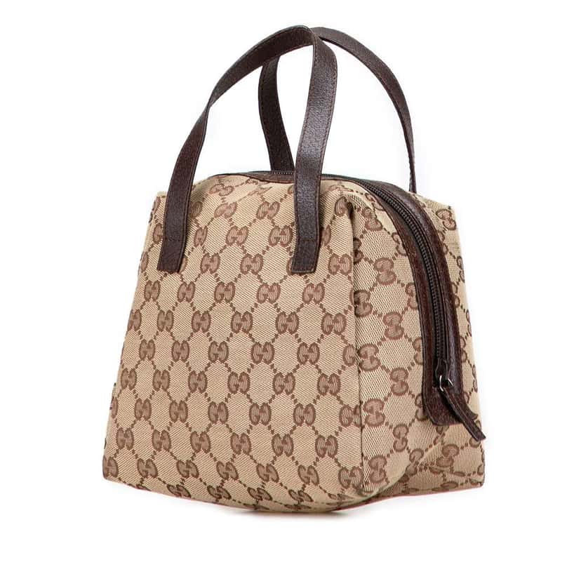Gucci Mini GG Canvas Balthus Tofu Bag Brown Canvas Fair condition - Back View