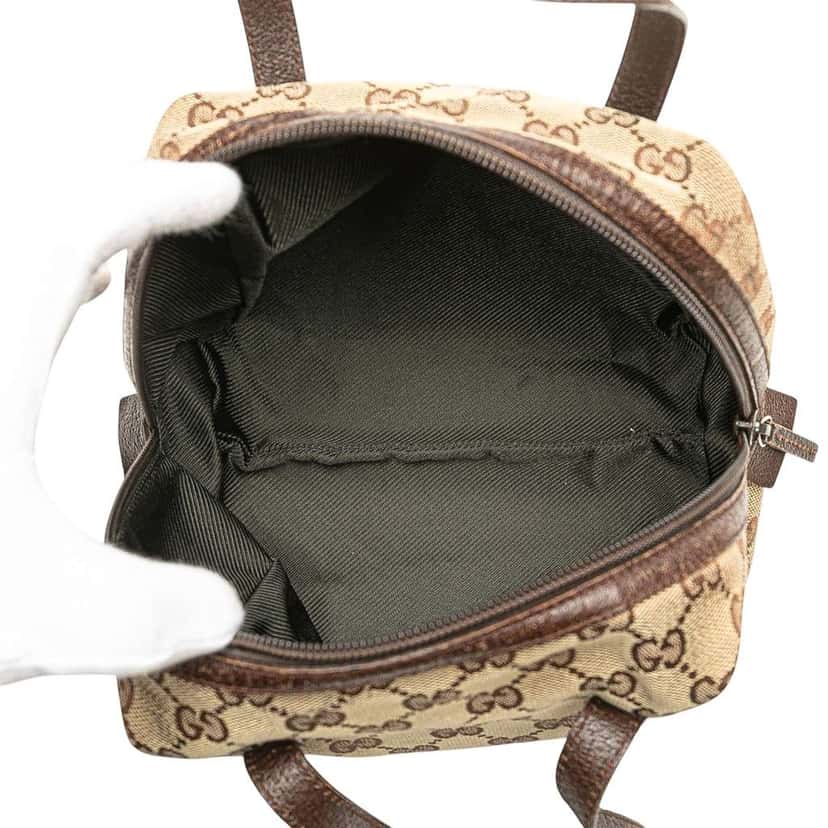 Gucci Mini GG Canvas Balthus Tofu Bag Brown Canvas Fair condition - Model View