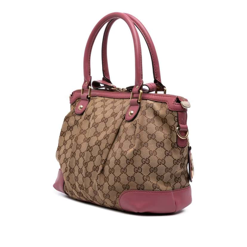 Gucci GG Canvas Sukey Satchel Brown Canvas Good condition - Back View