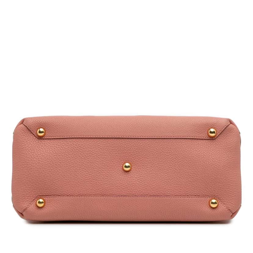 Burberry Medium Leather and House Check Banner Satchel Pink Leather Good condition - Back View