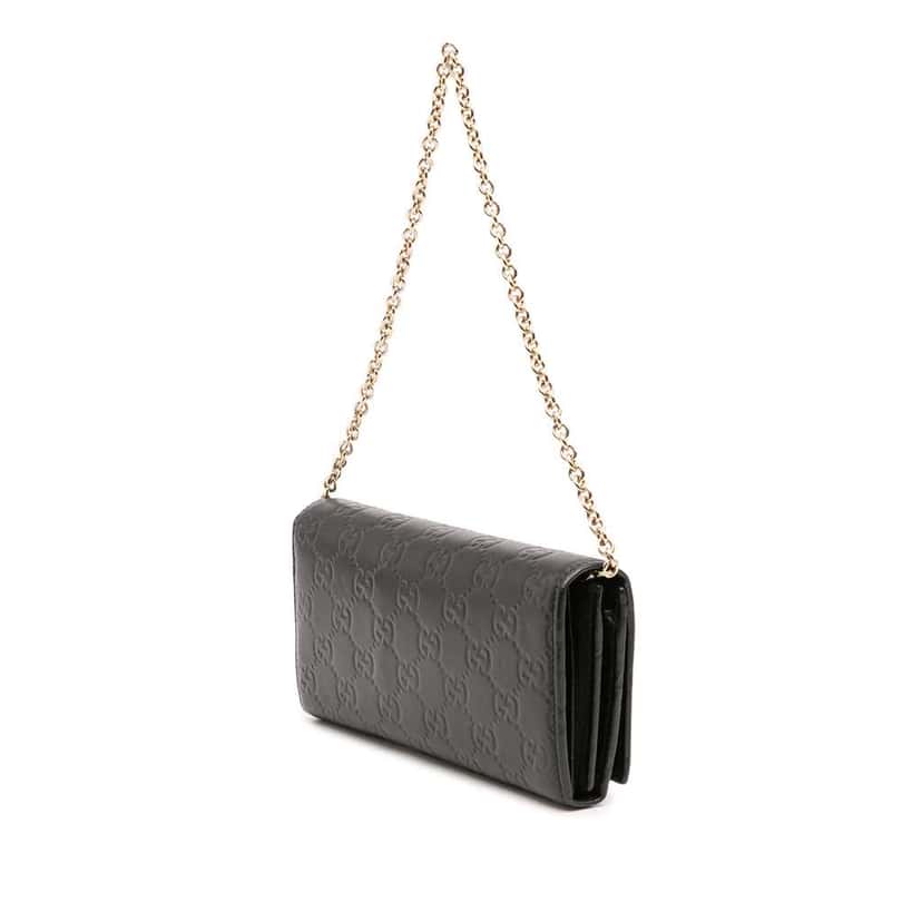 Gucci Guccissima Wallet on Chain Black Leather Good condition - Back View