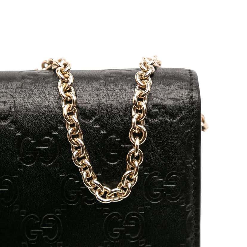 Gucci Guccissima Wallet on Chain Black Leather Good condition - Box View