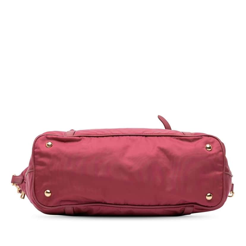 Prada Saffiano Trimmed Tessuto Satchel Pink Good condition - Inside View