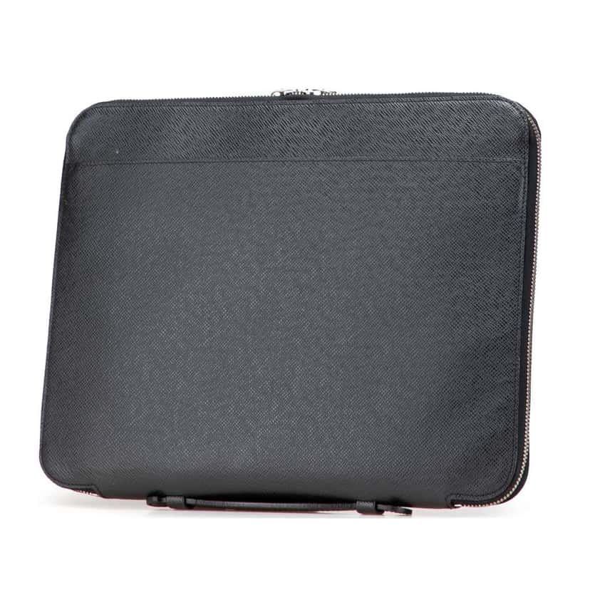 Louis Vuitton Taiga Vladimir Portfolio Black Leather Good condition - Back View