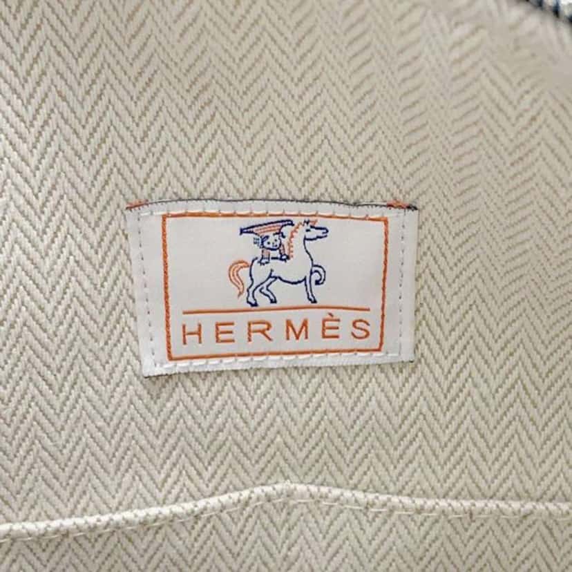 Hermès Large Canvas Bride A Brac Cabriole Case Blue Canvas Very good condition - Box View