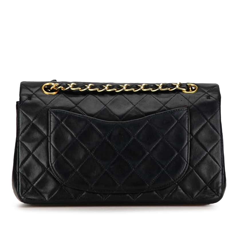 Chanel Small Classic Lambskin Double Flap Black Leather Fair condition - Inside View
