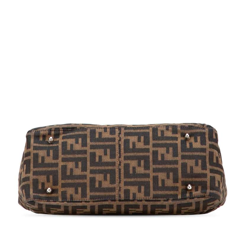 Fendi Small Zucca Canvas Twins Tote Brown Canvas Good condition - Inside View