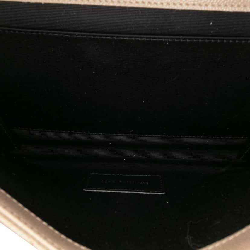 Saint Laurent Grain De Poudre Mix Matelasse Envelope Flap Pouch Brown Leather Very good condition - Model View