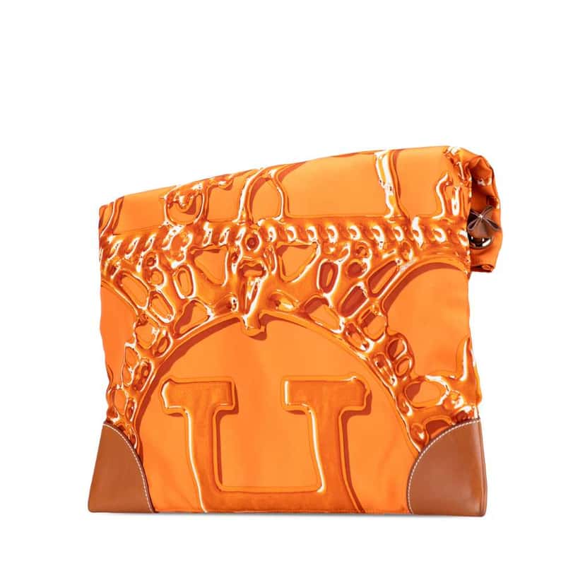 Hermès Vif Argent Silky City 38 Orange Silk Good condition - Back View