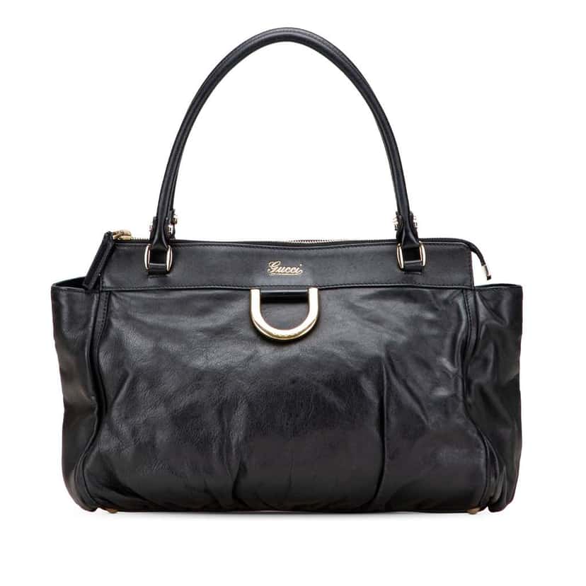 Gucci Leather Abbey D Ring Tote Black Leather Good condition - Front View