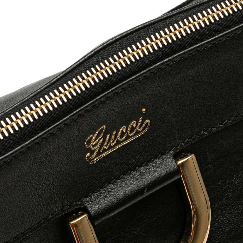 Gucci Leather Abbey D Ring Tote Black Leather Good condition - Box View