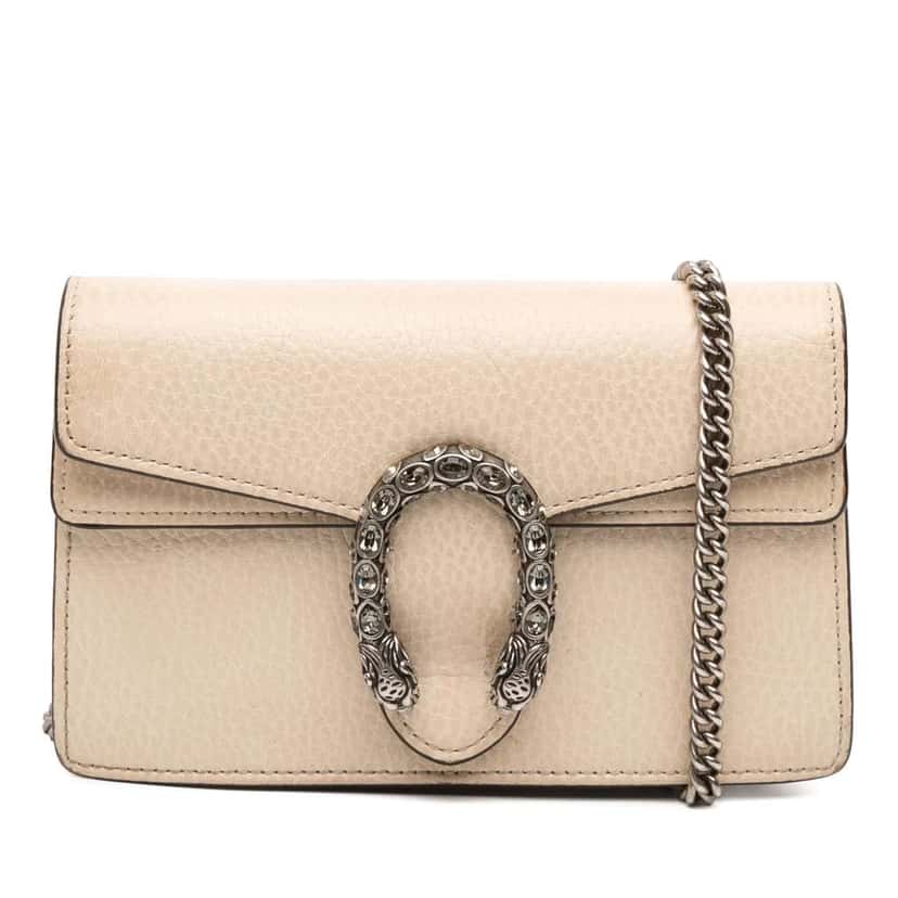 Gucci Mini Dionysus Leather Crossbody White Leather Good condition - Front View
