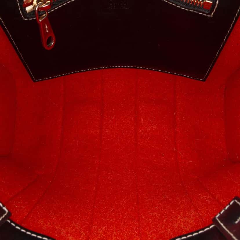 Chloé Small Wool Woody Satchel Red Wool Good condition - Model View