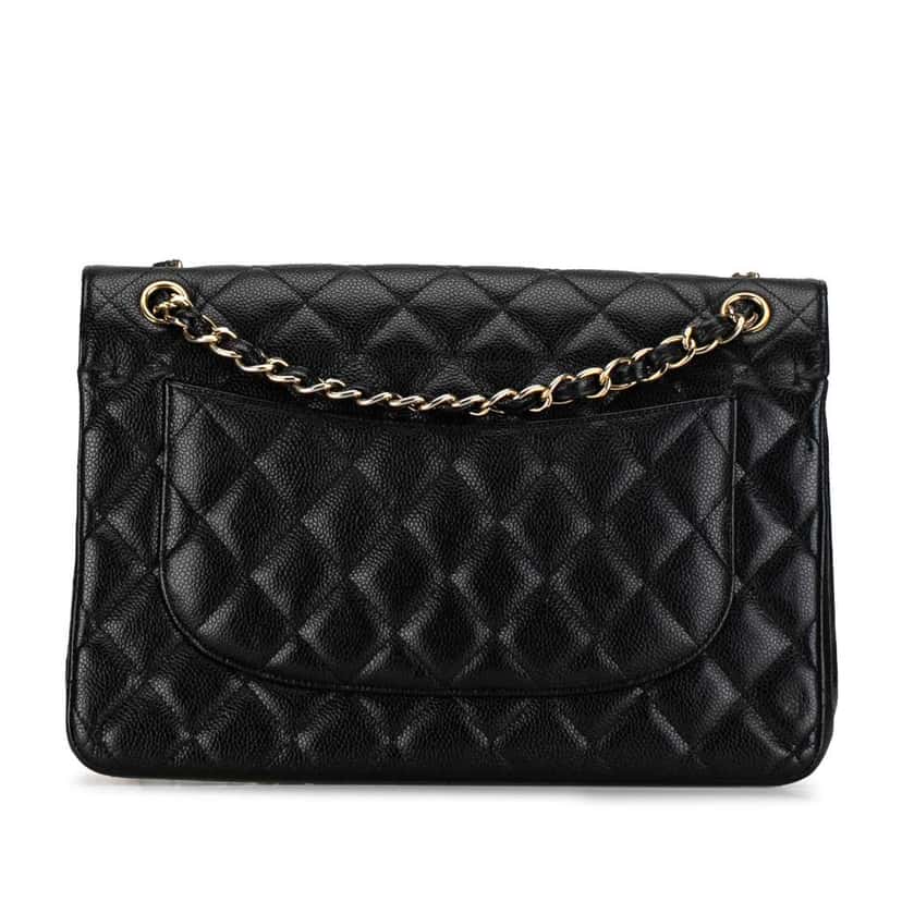 Chanel Jumbo Classic Caviar Double Flap Black Leather Good condition - Inside View
