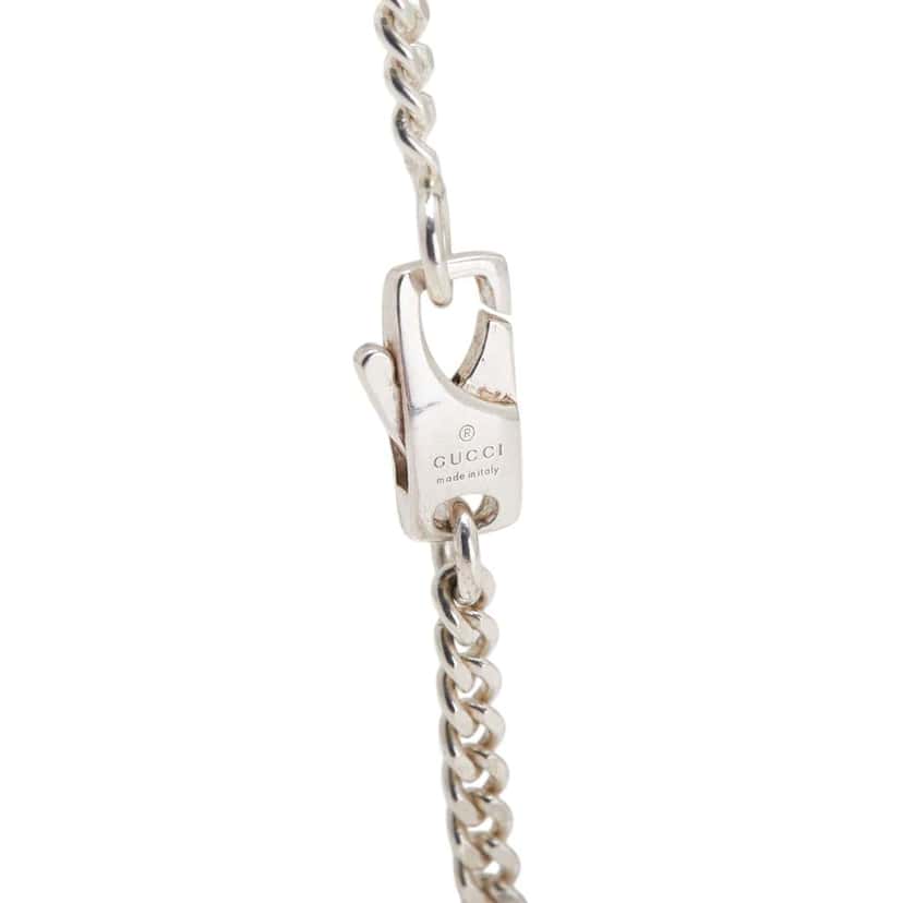 Gucci Sterling Silver Interlocking G Pendant Necklace Silver Silver Good condition - Model View