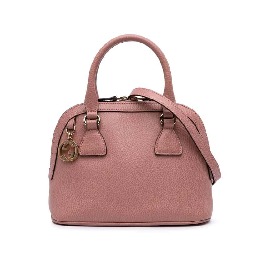 Gucci Mini Leather GG Charm Dome Satchel Pink Leather Good condition - Front View