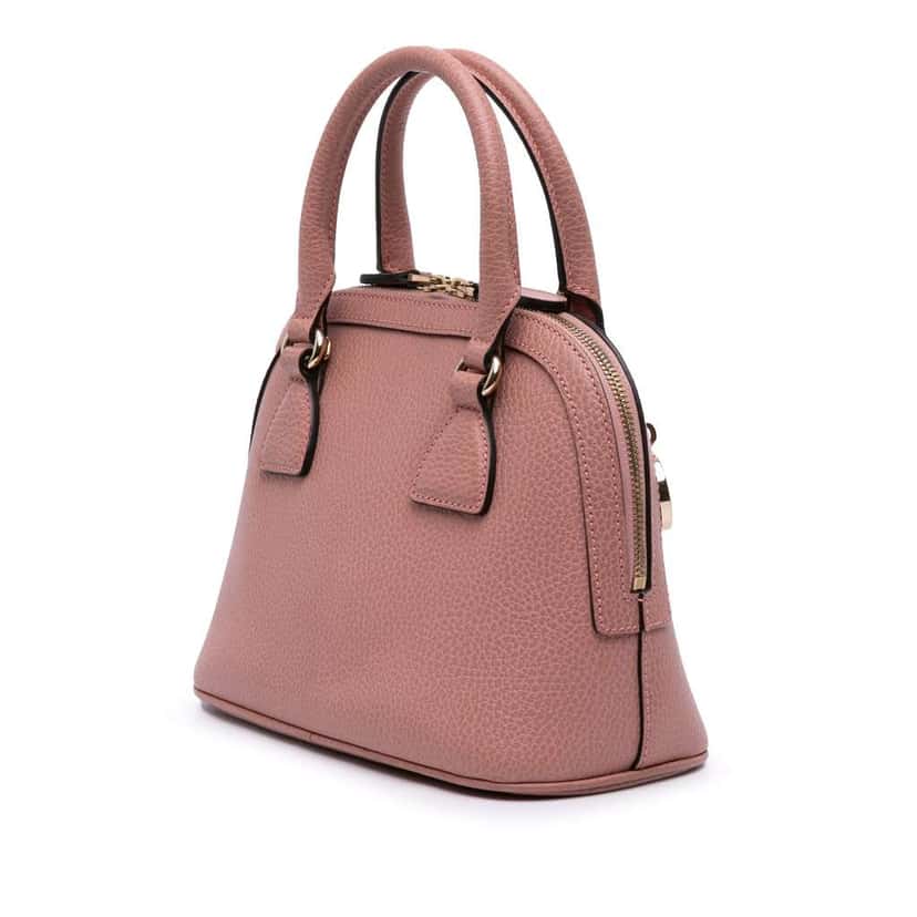 Gucci Mini Leather GG Charm Dome Satchel Pink Leather Good condition - Back View