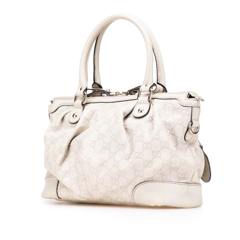 Gucci Guccissima Sukey Satchel White Leather Good condition - Back View