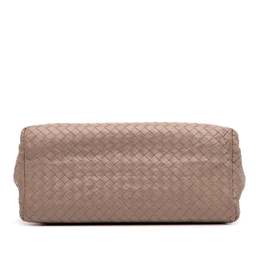 Bottega Veneta Small Nappa Intrecciato Roma Satchel Brown Leather Good condition - Inside View