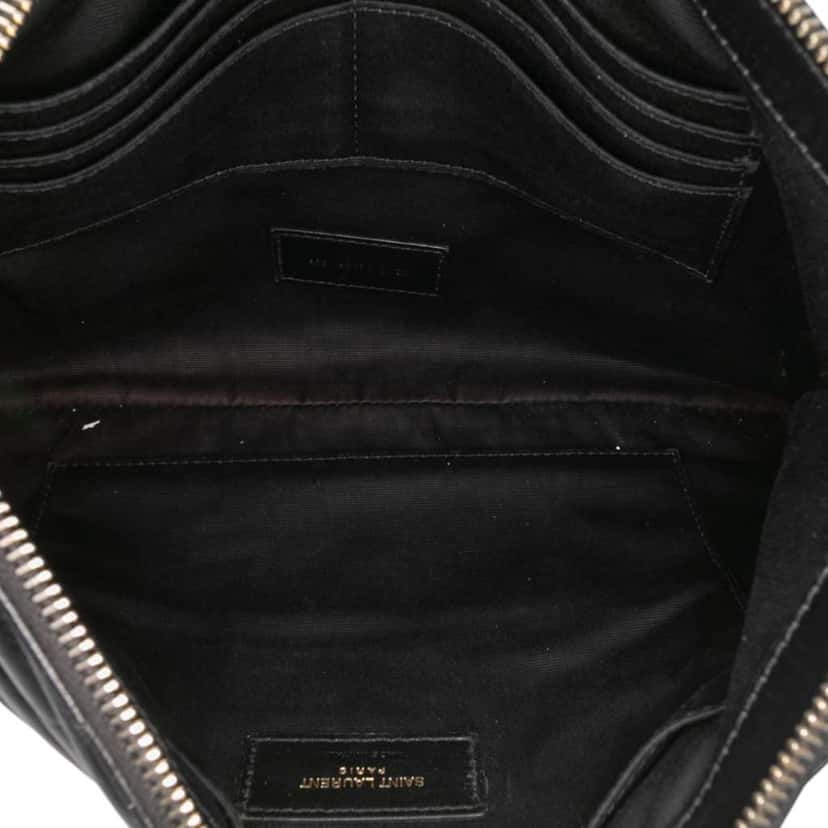 Saint Laurent Leather Chevron Monogram Document Holder Black Leather Good condition - Model View