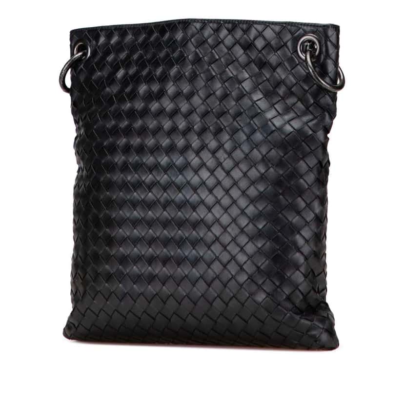 Bottega Veneta Nappa Intrecciato Crossbody Black Leather Good condition - Back View